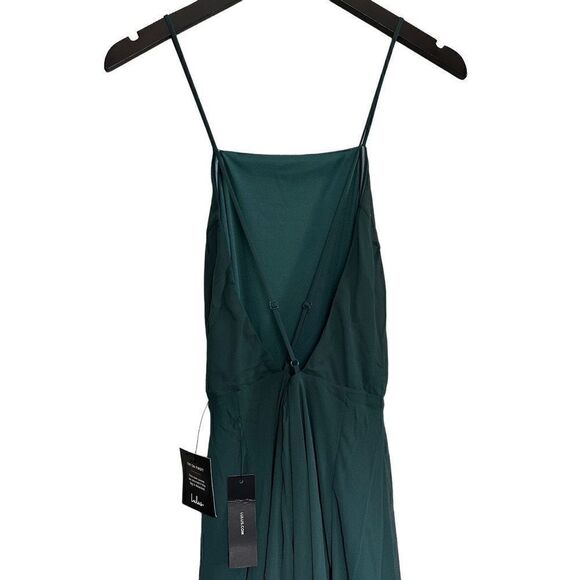 NWT Lulus Mythical Kind of Love Dark Green Maxi Dress size M - Picture 7 of 8
